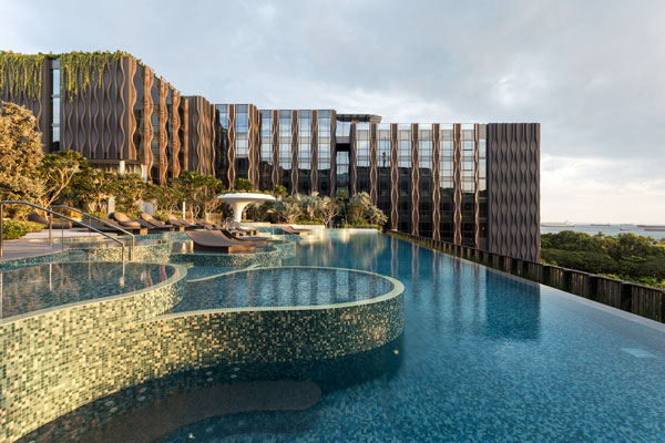 新加坡圣淘沙遨堡酒店的 Pamukkale 无边际游泳池